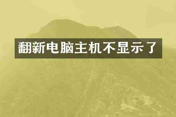 翻新电脑主机不显示了