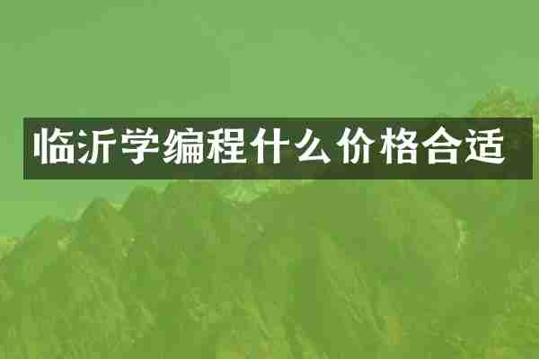临沂学编程什么价格合适