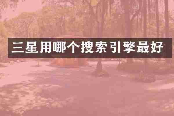三星用哪个搜索引擎最好