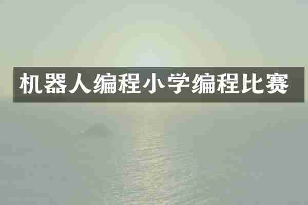 机器人编程小学编程比赛