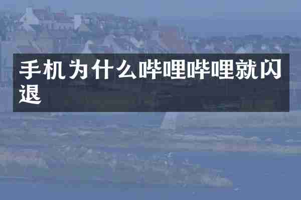 手机为什么哔哩哔哩就闪退