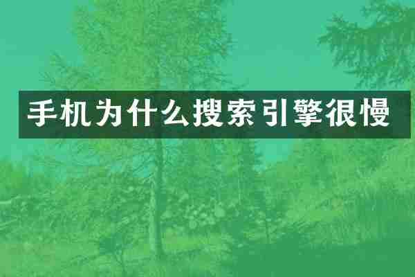 手机为什么搜索引擎很慢