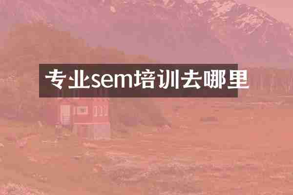 专业sem培训去哪里