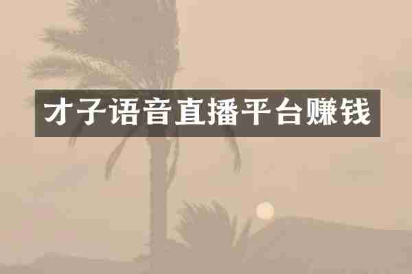 才子语音直播平台赚钱