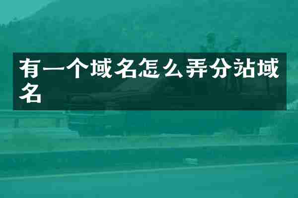 有一个域名怎么弄分站域名