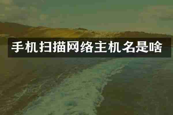 手机扫描网络主机名是啥