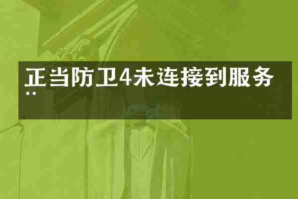 正当防卫4未连接到服务器
