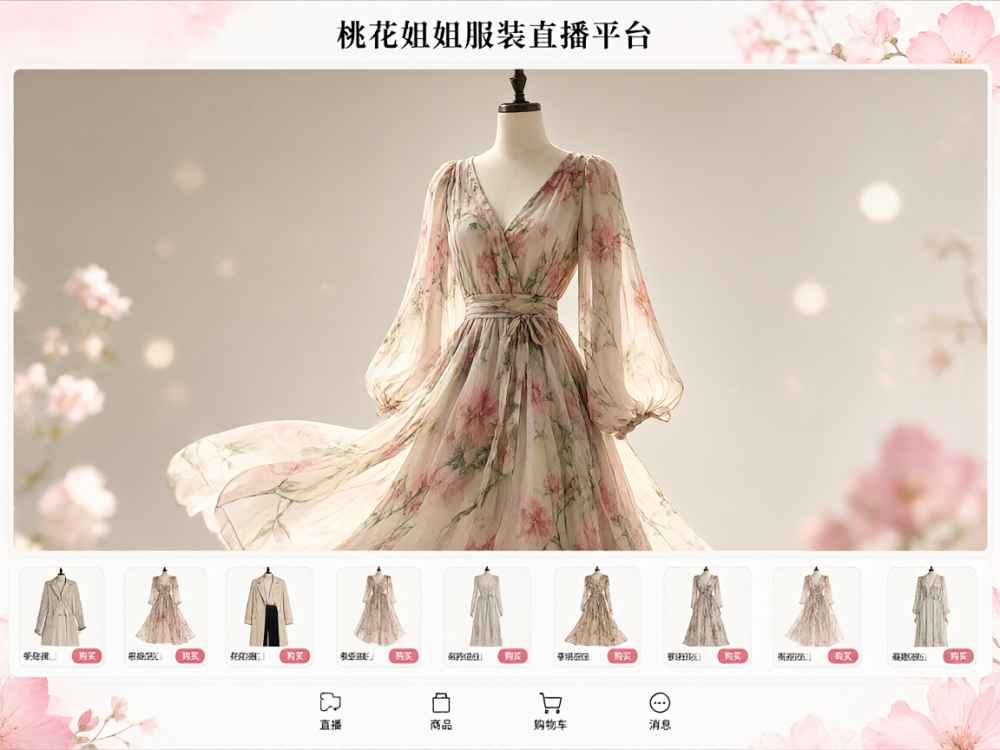 桃花姐姐服装直播平台